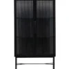 WOOOD Zion Vitrinekast Met Ribglas - Metaal - Zwart - 150x85x38 -Thuis Accessoires Winkel e924629e80c744afa9d5ebf2a3329dba