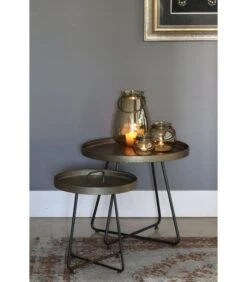 Bijzettafel Hylke - Tin - Ø64,5cm -Thuis Accessoires Winkel e986a519c3e9408496407adb25d4bf39