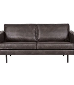 BePureHome Rodeo Bank 2-Zits - Recycle Leer - Zwart - 85x190x86