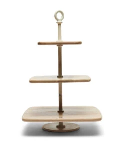 Etagere 3 Laags Met Handvat - Côte Des Basques - Bruin/Beige