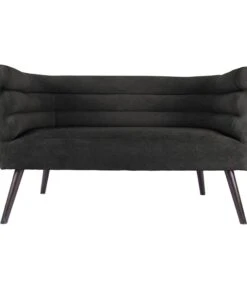 Leitmotiv Bank Explicit - Suede Look Zwart - 128x71x74cm