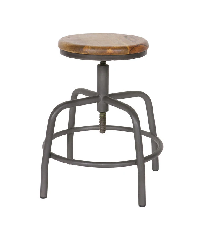 VTwonen Spider Kruk - Hout/Metaal - Mango/Grijs - 48-60x32x32 3 VTwonen Spider Kruk - Hout/Metaal - Mango/Grijs - 48-60x32x32