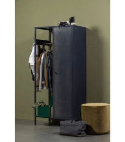 WOOOD Coen Garderobekast - Metaal - Antraciet - 180x80x50 -Thuis Accessoires Winkel f17cd70d02b94e20a7314b7e7935c10c