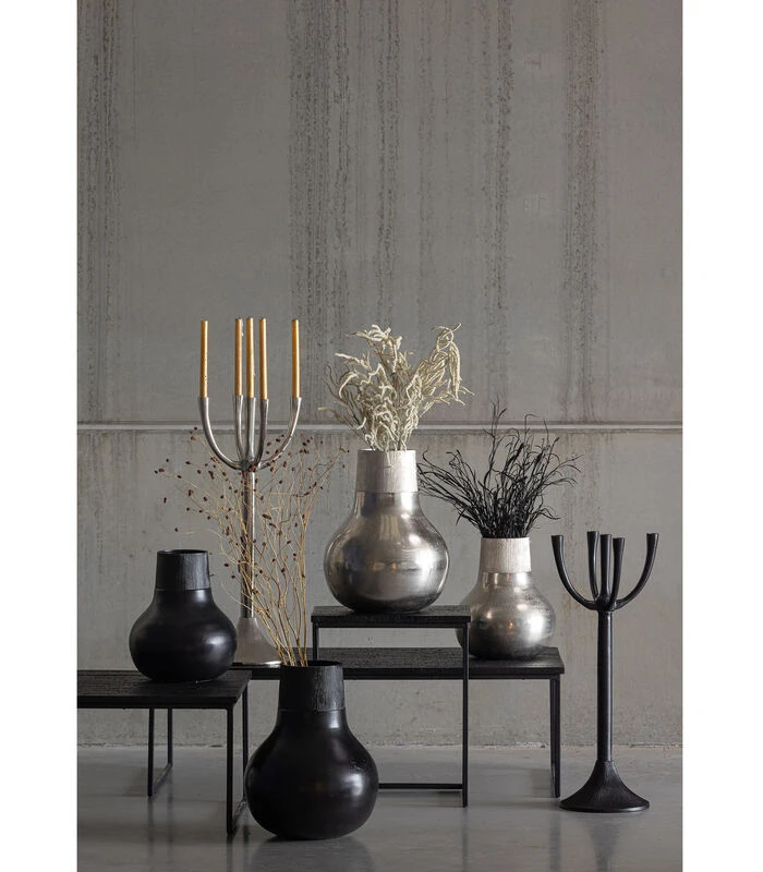 BePureHome Metal Vaas L - Metaal - Zilver - 36x30x30 4 BePureHome Metal Vaas L - Metaal - Zilver - 36x30x30 - Afbeelding 2