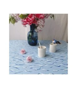 Blauw Golvend Gecoat Tafelkleed