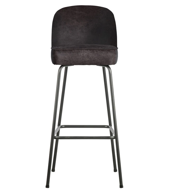 BePureHome Vogue Barstoel 80 Cm - Recycle Leer - Zwart - 103x50x55 3 BePureHome Vogue Barstoel 80 Cm - Recycle Leer - Zwart - 103x50x55