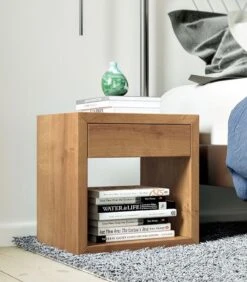 2 X Zwevend Nachtkastje HUGO Met Lade In Eikenhout -Thuis Accessoires Winkel f44d31db8ee342d288d5f47fd90513b3