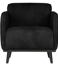 BePureHome Statement Fauteuil Met Arm - Polyester - Zwart - 77x72x93