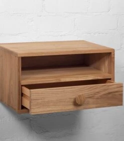 Zwevend Nachtkastje HOPE Met Knop In Eikenhout -Thuis Accessoires Winkel f6589ac3c956408ba4ff2d63a41919c4