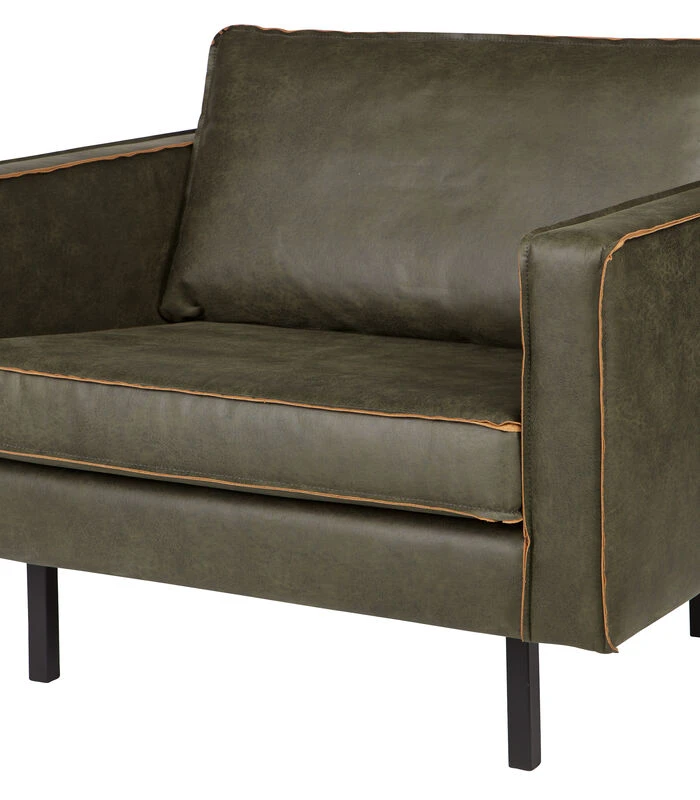 BePureHome Rodeo Fauteuil - Recycle Leer - Army - 85x105x86 4 BePureHome Rodeo Fauteuil - Recycle Leer - Army - 85x105x86 - Afbeelding 2