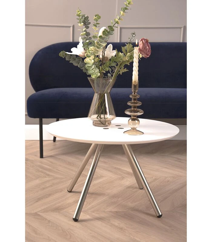 Leitmotiv Salontafel Sliced - Wit, Satijn Finish Poten - 60x40cm 5 Leitmotiv Salontafel Sliced - Wit, Satijn Finish Poten - 60x40cm - Afbeelding 3